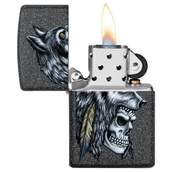 Запальничка Zippo 211 Wolf Skull Feather Design 29863