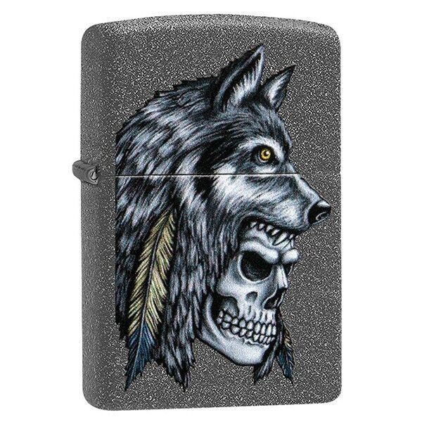 Запальничка Zippo 211 Wolf Skull Feather Design 29863
