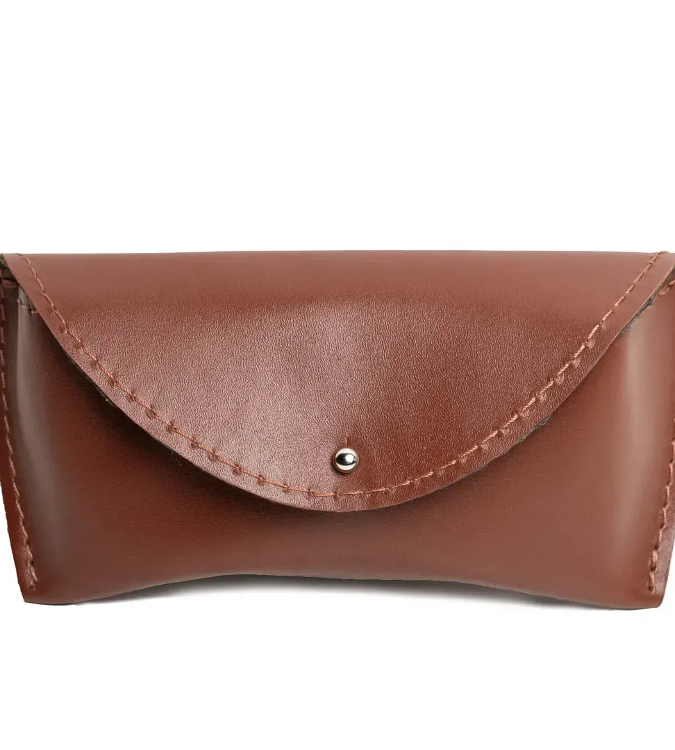 Leather Case for glasses cognac